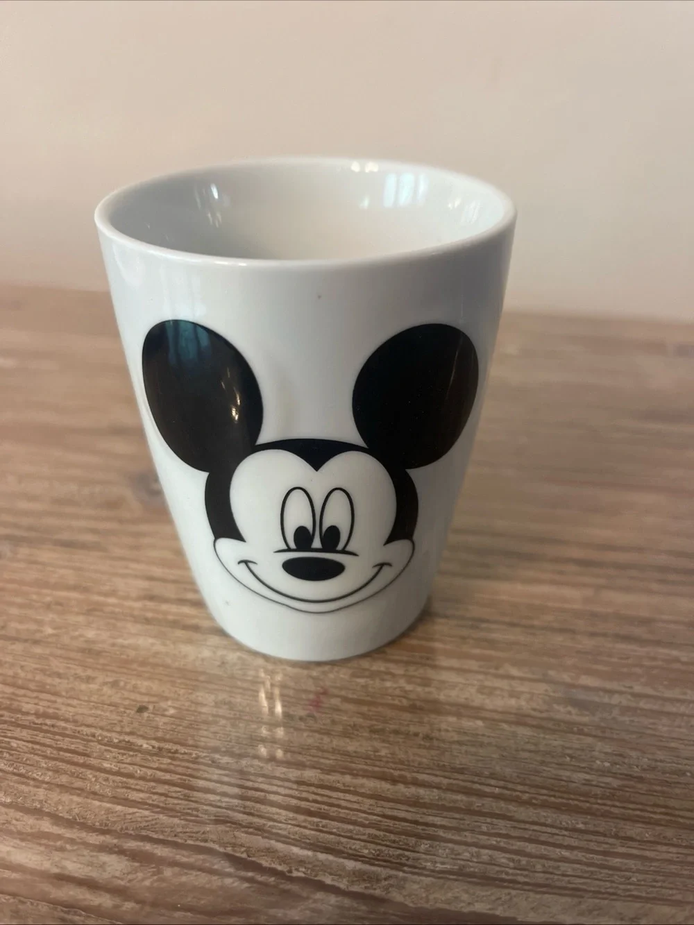 Disney Mickey Mouse White Plate with Red and Navy Accents and cup